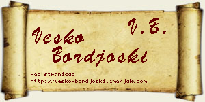 Vesko Borđoški vizit kartica
